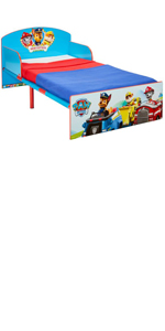 Paw Patrol, toddler bed, sling bookcase, table and chairs