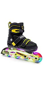 Kingdom GB Metro Flash LED lightup Wheels Inline Roller Skates Blades for boys girls