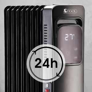 electric oil filled radiator heater, oil filled radiator with thermostat and timer, oil heaters
