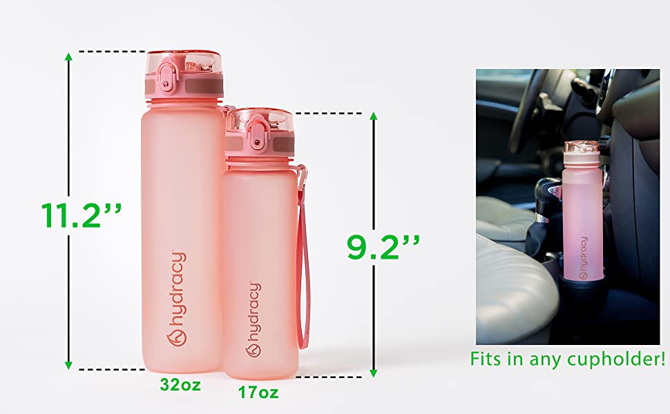 sport water bottle with time marks