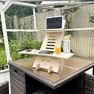 wooden stand up desk for posture