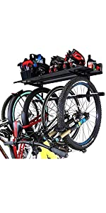 bike wall storage rack hooks shelf hanger vertical hanging metal garage 5 bicycles cycling helmet #1