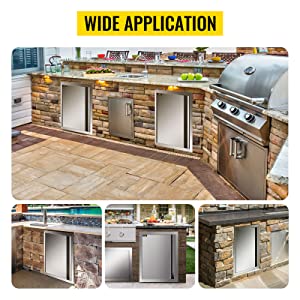 stainless steel outdoor kitchen doors