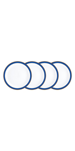 Denby Impeiral Blue 4 Piece Dinner Plate Set