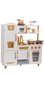 Modern White Role Play Kitchen, Vintage, accessories included for girls
