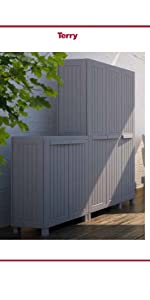 Outdoor Cabinet, Plastic Cabinet, Adjustable Shelves, Outdoor Furniture