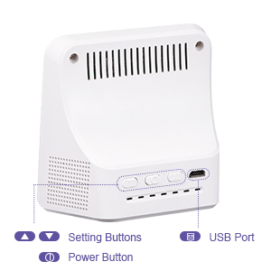 CO2 monitor detector carbon dioxide usb charger white meter tester