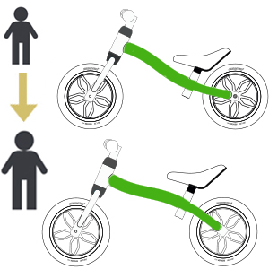 BIKESTAR 2-in-1 growing frame balance bike 10 inch lightrunner, metal (3 KG!)