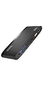 UD-3900H USB 3.0 Universal Laptop Docking Station rear ports view