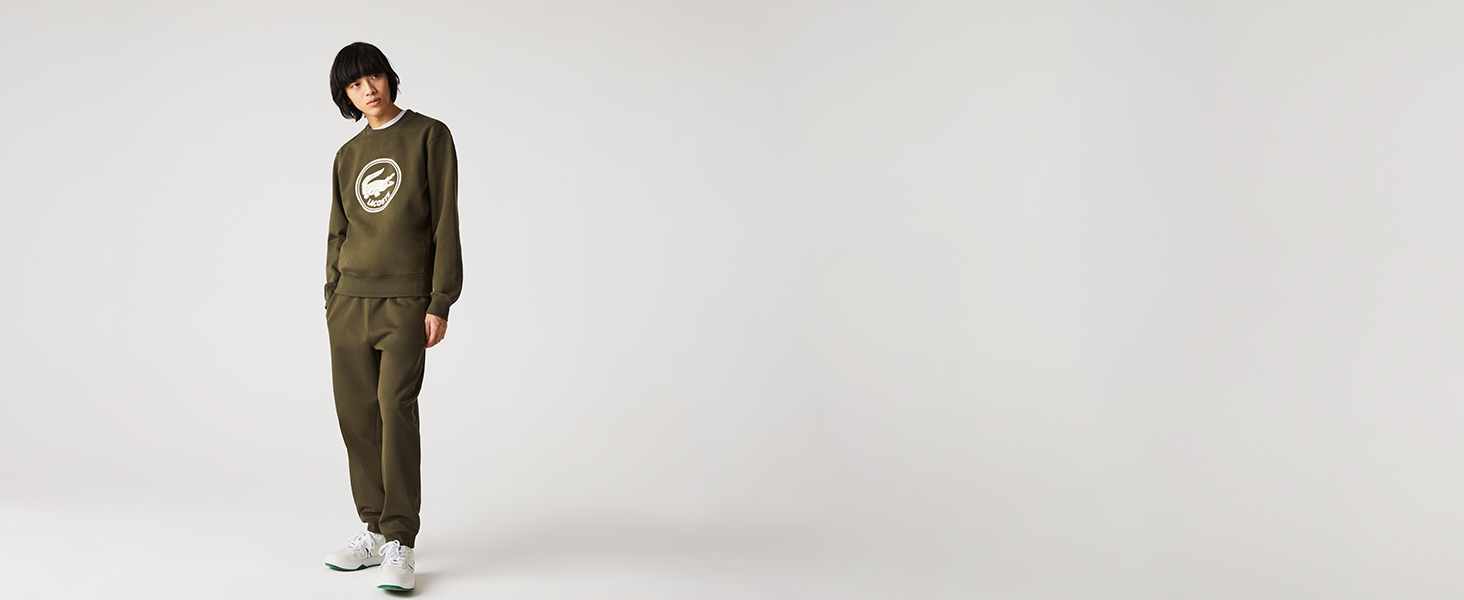 Lacoste unisex sweatshirt in khaki cotton 