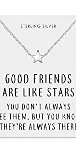 Star Necklace Quote Friendship Sterling Silver
