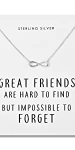 Philip Jones Sterling Silver Infinity Friendship Quote Necklace