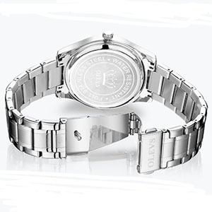 olevs quartz analog quartz movement waterproof stainless steel double day date women famale watch