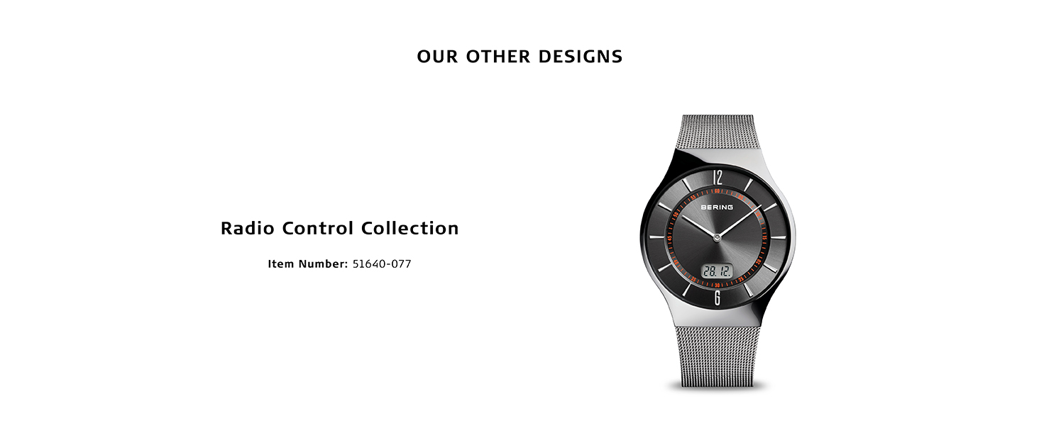 Bering Men's Women's Watch Strap Quartz Sapphire Glass Watch Slim Unisex Behring Skagen Ceramic