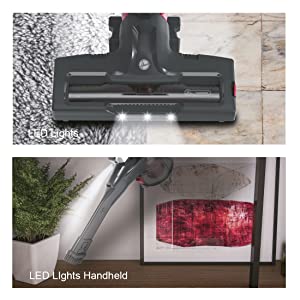 h-free 300 home cordless stick vacuum cleaner dual led dustlocator lights