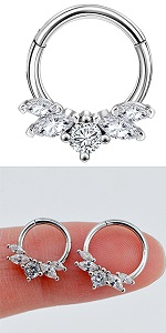 OUFER 16G Daith Earrings Piercings Helix Hoop Clicker Surgical Steel Cartilage Earring