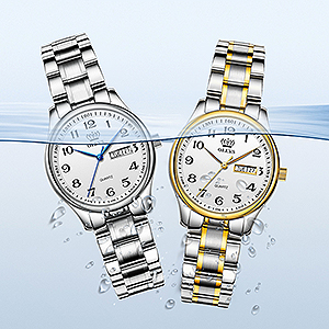 olevs quartz analog quartz movement waterproof stainless steel double day date women famale watch