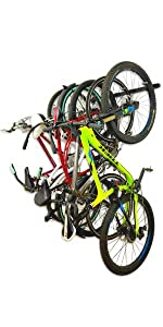 adjustable bike wall storage rack omni system 5 five bicycles custom metal steel indoor home shop #1