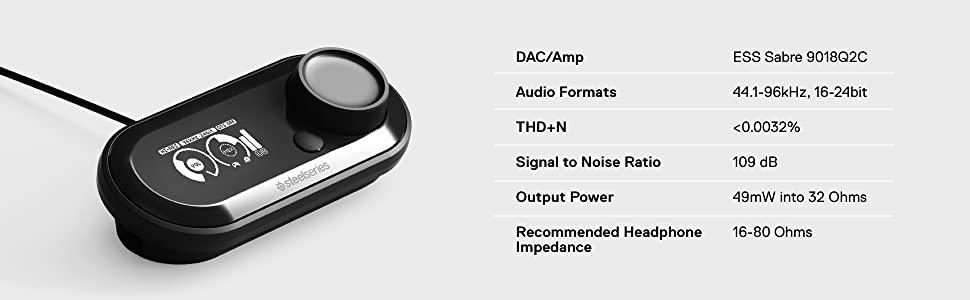 SteelSeries GameDAC, Certified Hi-Res gaming DAC and amp for PS4 and PC