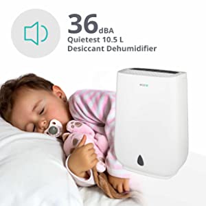 Quiet Design DD3 Classic MK2 Desiccant Dehumidifier with Antibacteria Nano Silver Filter, 10.5L