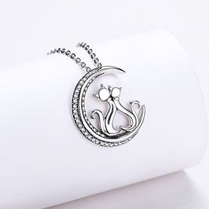 cat moon necklace