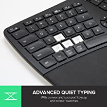 Delux Wireless Ergonomic Keyboard, Vertical Keyboard with Light