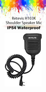 Retevis H103K Shoulder Speaker Mic IP54 Waterproof Walkie Talkies Speaker Microphone
