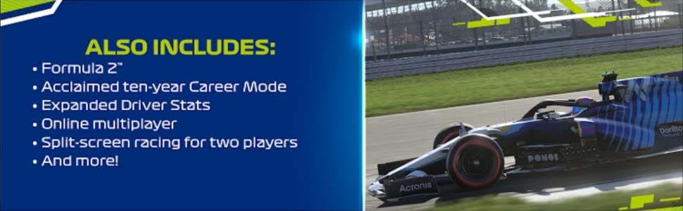 F2, Career Mode, Expanded Driver Stats, Online Mulitplayer, Split-screen and More