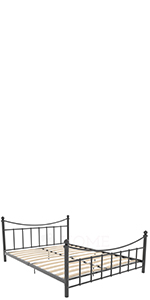 Vida Designs Paris King Size Metal Bed, Black