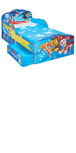 Paw Patrol, toddler bed, sling bookcase, table and chairs