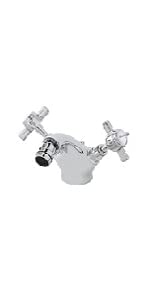 luxury, single, mono, basin, bidet, mixer, tap, crosshead, handle, chrome, brass, traditional