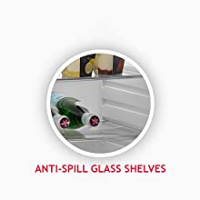 ANTI SPILL GLASS SHELVES