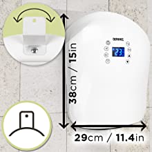 size, dimensions, length, height, width, depth, wall, mounting, fixing, screw, installation, easy