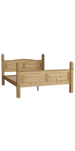 corona solid pine wood furniture bed single double king size rustic mexican style wax