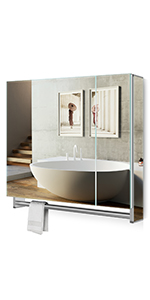 Led Illuminated Bathroom Mirror Cabinet with Lights Shaver Socket Mirror Cabinet Touch Sensor Switch