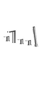 5,t,h,tap,hole,bath,shower,mixer,tap,taps,round,chrome,brassware,brass,chrome,ceramic,disc,rounded