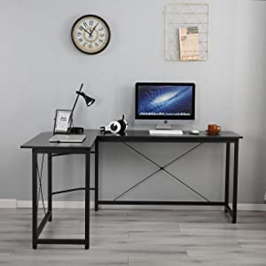 DlandHome Corner Desk L-Shaped Computer Desk