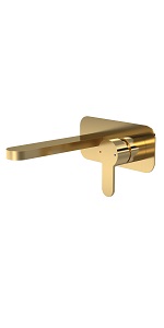 wall,mount,2,two,th,t,h,tap,hole,basin,mixer,tap,lever,handle,brushed,brass,modern,ceramic