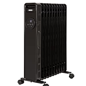 Zanussi Digital Oil Filled Radiator in Black with Touch Control 11 fin