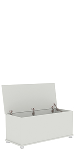 Vida Designs Leon Storage Ottoman, White