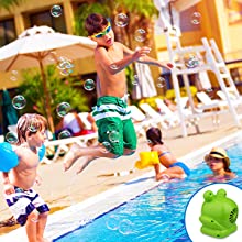 Automatic Frog Bubble Blower Machine for Kids Birthday Party Wedding Games Mini Screwdriver Included