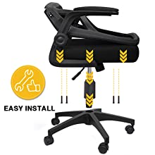 Mid back mesh office chair with adjustable lumbar support foldable ergonomic computer desk chair