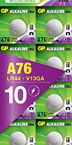 A76 / LR44 batteries
