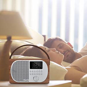 DAB/DAB+/FM Digital Radio Wireless Bluetooth Speaker Headphone- Out AUX-In Alarms Clock