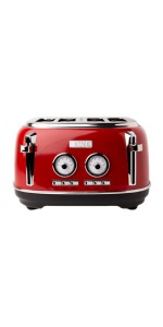 Haden jersey red 4 slice toaster