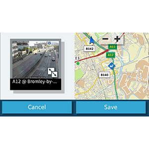Access real time features such as photolive traffic cameras