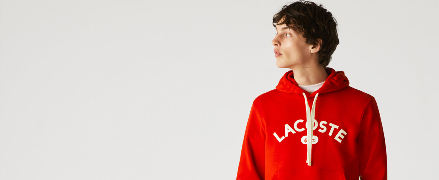 Lacoste red men's sweatshirt hoodie