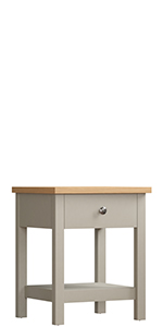 Vida Designs Arlington 1 Drawer Side Table, Grey