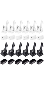 12 Pack White&Black Cabinet Locks