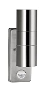 Outdoor Sensor Wall Lights LED Stainless Steel up Down incl. 2X LED Bulb GU10 3.5W Cool White A++